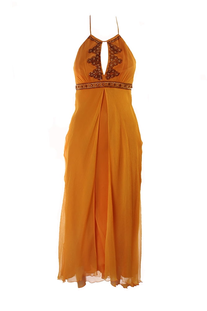 butter yellow dress halter neck Anabelle Halter Neck Lace Maxi Dress