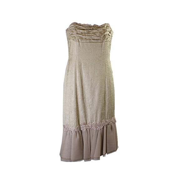 Laundry By Shelly Segal Cream Strapless Crochet-Trim Dress 12