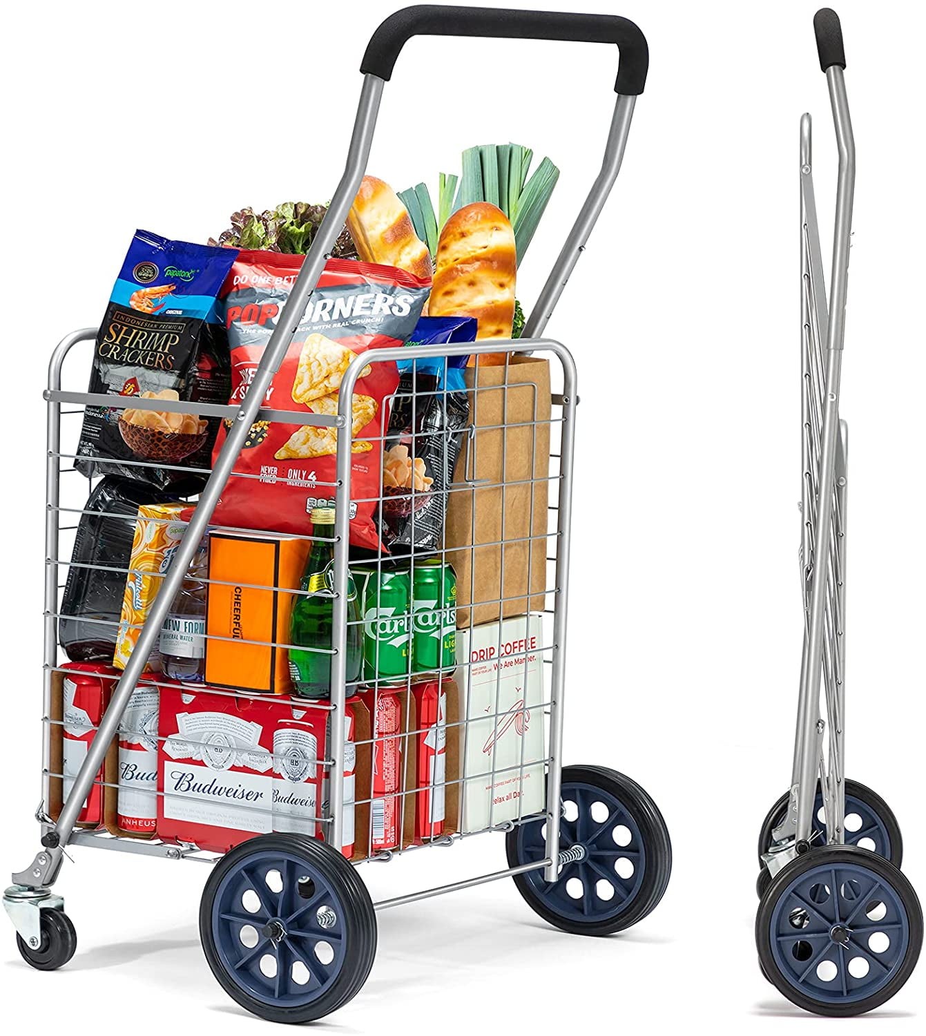 Heavy Duty Folding Trolley, Laundry & Grocery Cart, Adjustable