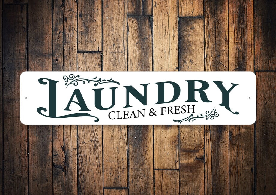 Laundry Clean & Fresh Sign Vintage Laundry Sign Laundry Signs Gift For ...
