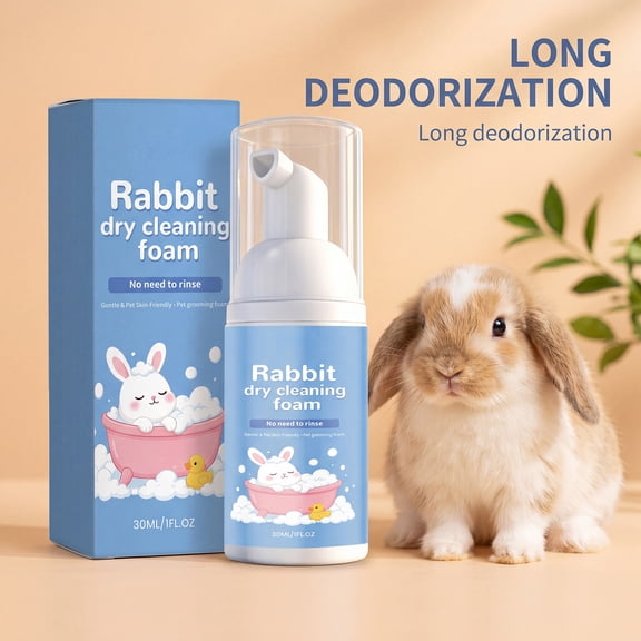 Laundry Cleaner, Travel Stain Remover, Clothing Emulsifier Stain Remover, Laundry Spot Stain Remover, 30Ml Rabbit Dry Mousse Foam, No-Rinse Gentle Formula for Quick Fabric Spot on