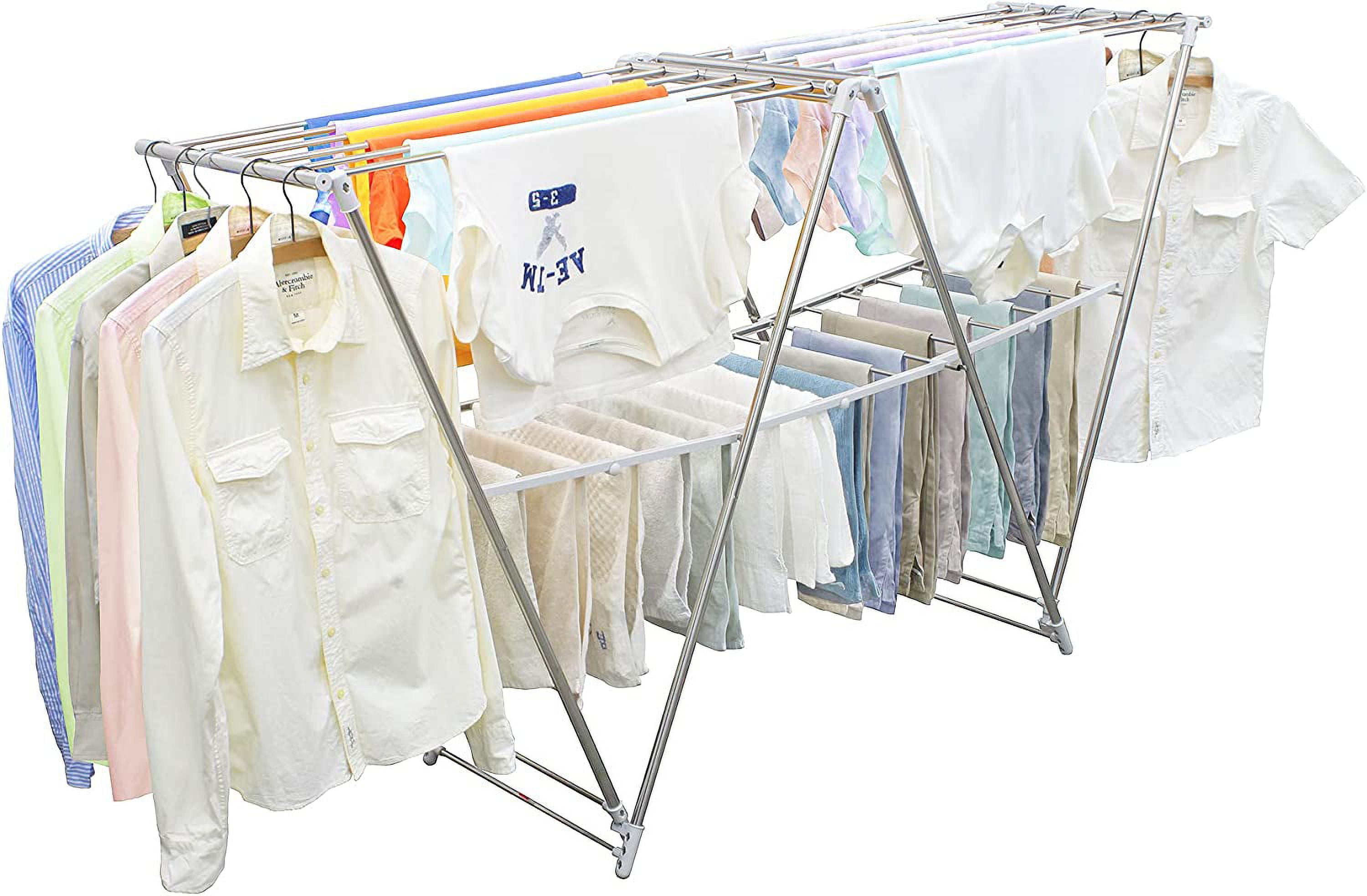 Laundry Clothes Drying Rack - Indoor & Outdoor Folding Clothing Rack ...