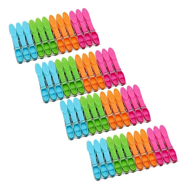 Laundry Clothes Pins Hanging Pegs Clips Plastic Hangers Racks Clothespins 48Pcs Home Textile Storage