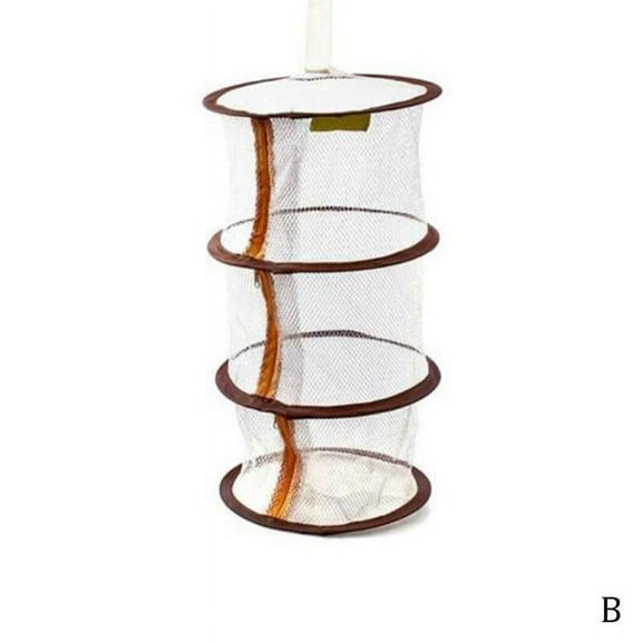 Laundry Clothes Zipper 3 Shelf Hanging Storage Baskets Organizer Net Bag t A8E7