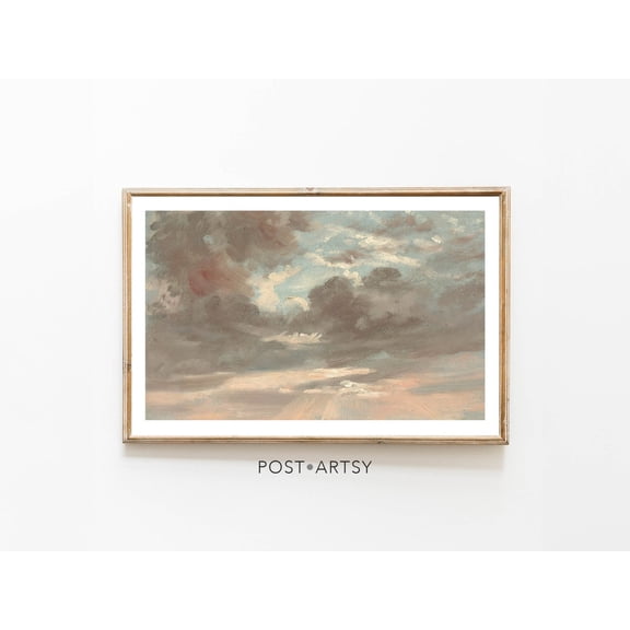 Laundry Cloud Laundry Room Vintage Country Landscape Art, Unframed Paper Poster 8x10in