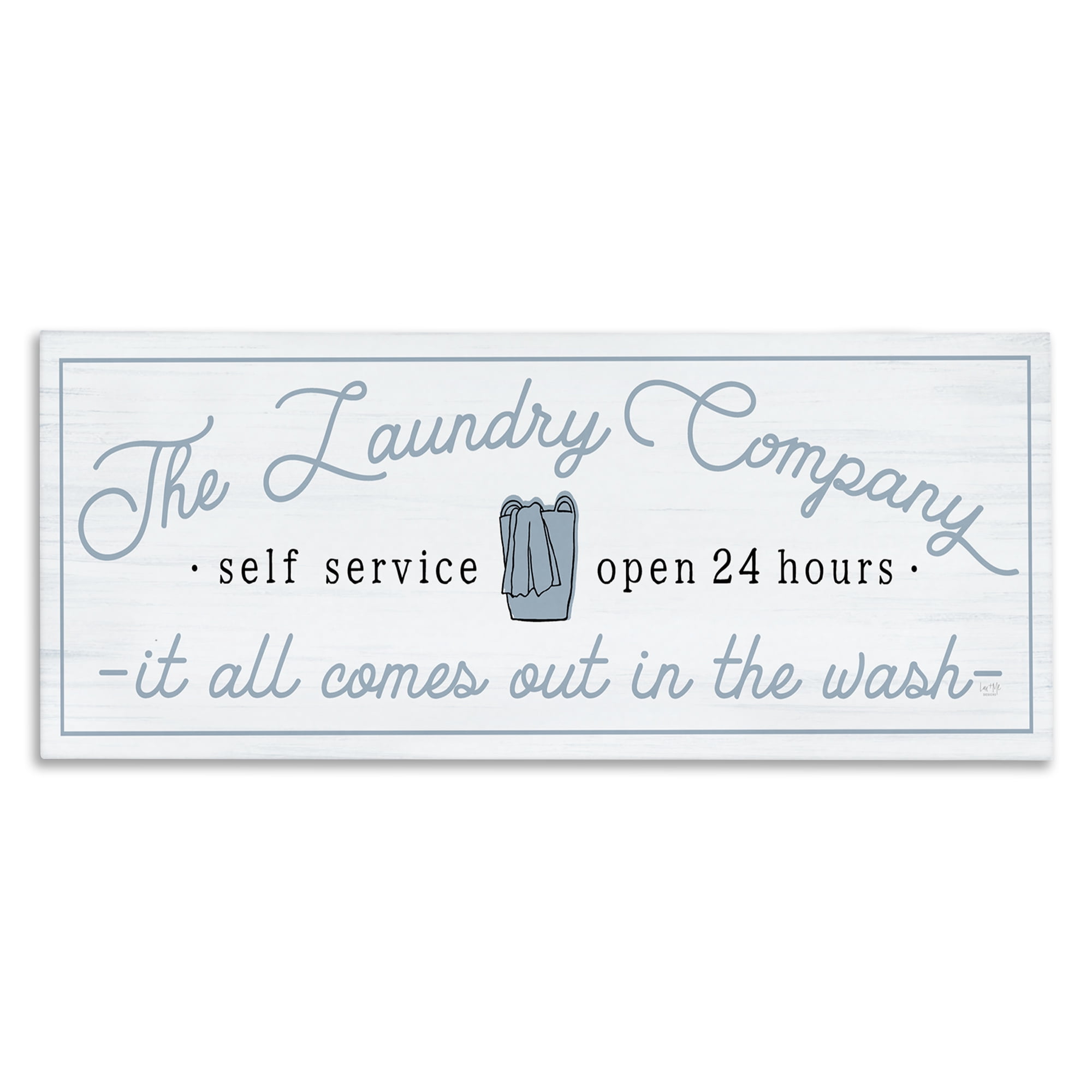 Laundry Company All Comes Out In Wash Typography Graphic Art Gallery Wrapped Canvas Print Wall Art