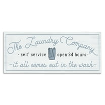 Laundry Company All Comes Out In Wash Typography Graphic Art Gallery Wrapped Canvas Print Wall Art