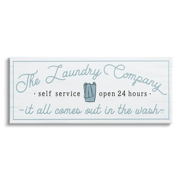 Laundry Company All Comes Out In Wash Typography Graphic Art Gallery Wrapped Canvas Print Wall Art