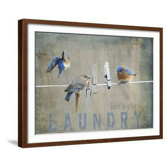 Laundry Day Bluebirds, Framed Art Print Wall Art by Jai Johnson Sold by Art.Com