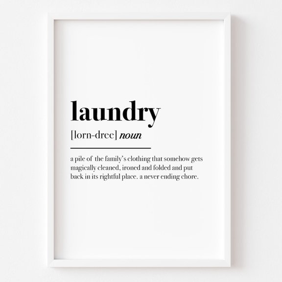 Laundry Definition Utility Bathroom Quote Retro Poster