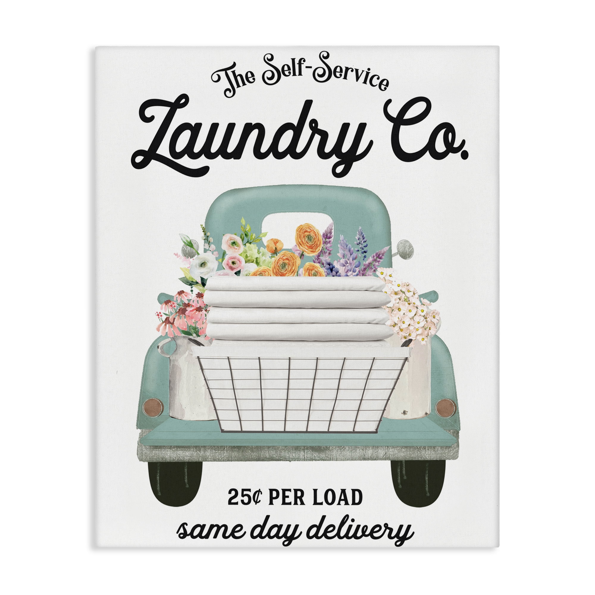 Laundry Delivery Truck Canvas Wall Art, design by Lettered and Lined