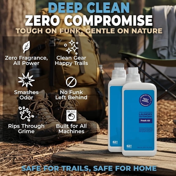 Laundry Detergent 124 Load. Crisp, Clean 'Fresh Air' Essential Oil Liquid Laundry Detergent Washing Soap for Sensitive Skin.