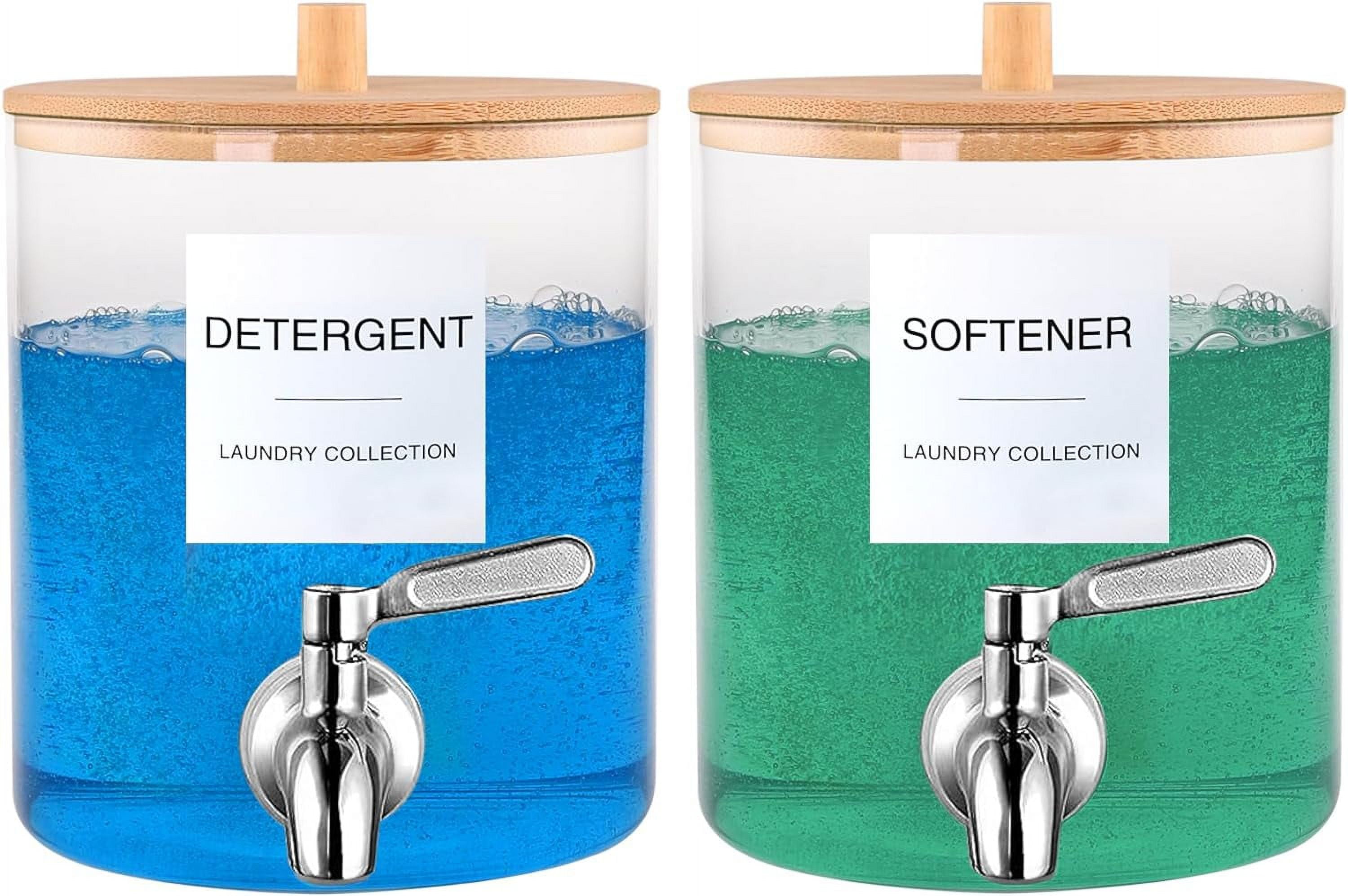 Laundry Detergent Dispenser Glass Jars, 128 OZ Fabric Softener