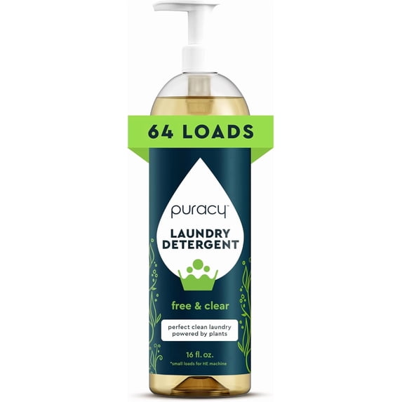 Laundry Detergent - Enzyme-Powered Liquid Laundry Detergent Concentrate, Natural Laundry Detergent Seen on TikTok, Non-Toxic (Free & Clear, 16 fl oz, 64 Loads)