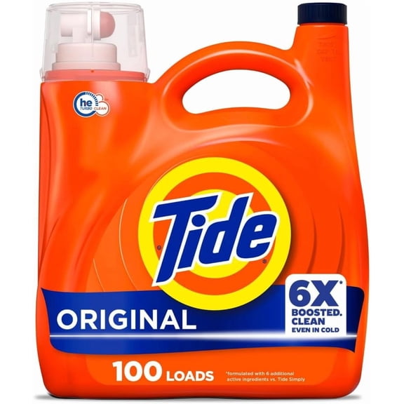Liquid Laundry Detergent, Original Scent, 125 fl oz, 100 Loads, Boosted Clean Even in Cold Water with Concentrated Washing Soap
