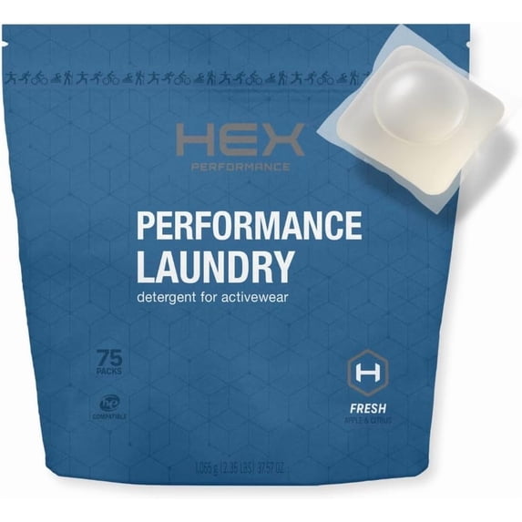 Laundry Detergent Packs for Activewear & Sports Clothes, Deep Odor & Sweat Removal, Eco-Friendly Biodegradable Formula, HE Compatible, Fresh Clean Scent – 75 Count