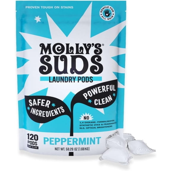 Laundry Detergent Pods | Clean Detergent for Sensitive Skin | Ultra Concentrated and Stain Fighting | Peppermint - 120 Count (Value Pack)