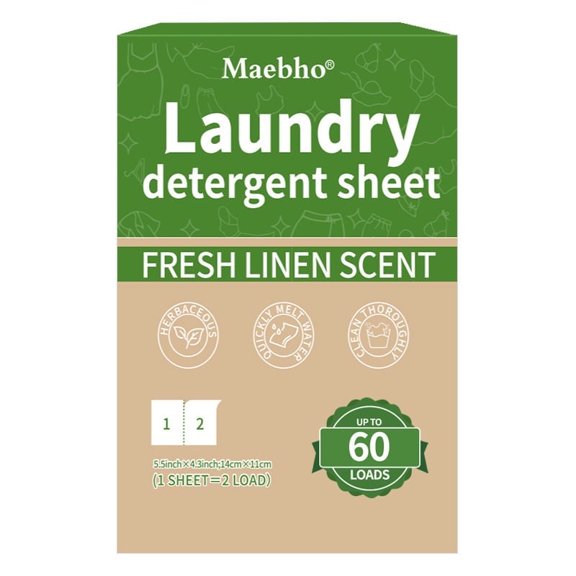 "Laundry Detergent Sheets (120 Count) - Ultra Concentrated, Stain Fighting, Light Linen Scent, Travel & Home Use