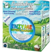Laundry Detergent Sheets (120 XL Sheets) - Eco Friendly, Hypoallergenic, Biodegradable & Plant-Based, Enzyme Stain Washing Strips - for All Machine Washers, Travel & Home (Fresh Scent)