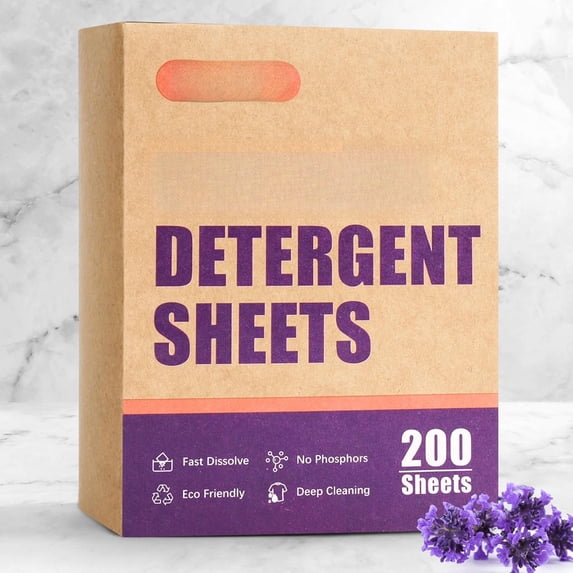 Laundry Detergent Sheets - 200 Loads, Lavender Scent, Compact, Lightweight, , , Portable, Save Space and Travel