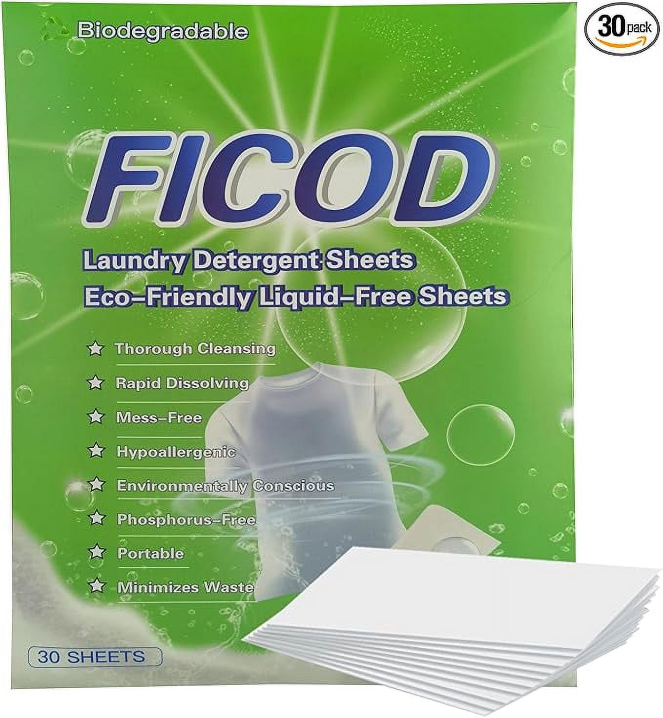 Laundry Detergent Sheets 30 Sheets (up to 60 loads) Rapid