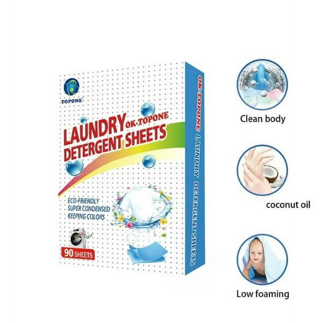 Laundry Detergent Sheets 90 pcs, Hypoallergenic EcoFriendly Unscented