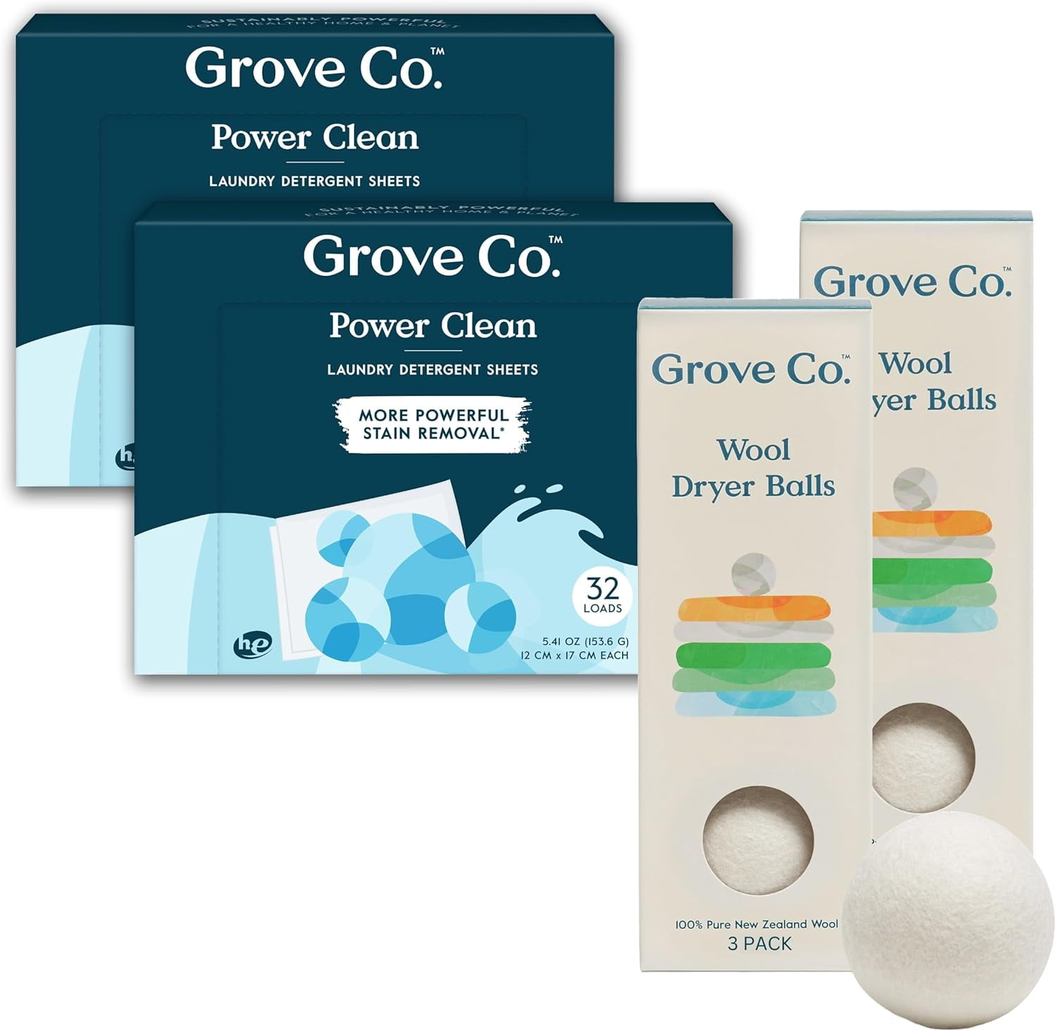 Laundry Detergent Sheets and Laundry Balls Bundle, Dissolving Washer
