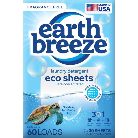 Laundry Detergent Sheets Fragrance-Free - 60 Loads Eco Liquidless Soap - Travel-Friendly for Hot & Cold Cycles, @ Tackles Tough Stains & Odors - Gentle on Sensitive Skin, 30 Ct # !