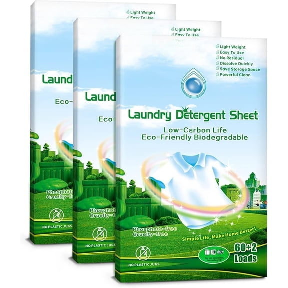 Laundry Detergent Sheets (Strips),Breeze Low Suds Liquidless Earth Friendly No Plastic Jugs (186 Count (pack of 3), )
