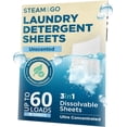 thumbnail image 1 of STEAM AND GO 3-in-1 Ultra Concentrated Dissolvable Laundry Detergent Sheets, Unscented, 30 Count, 1 of 8