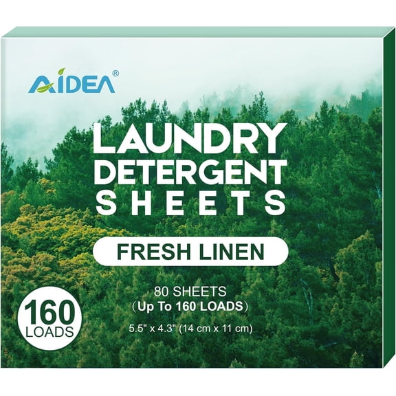 Laundry Detergent Sheets, Washer Sheet Detergent, No Plastic Jug, Laundry Soap Sheet For Travel, Home Washing, Fresh Scent-(160 Loads) 80 Sheets