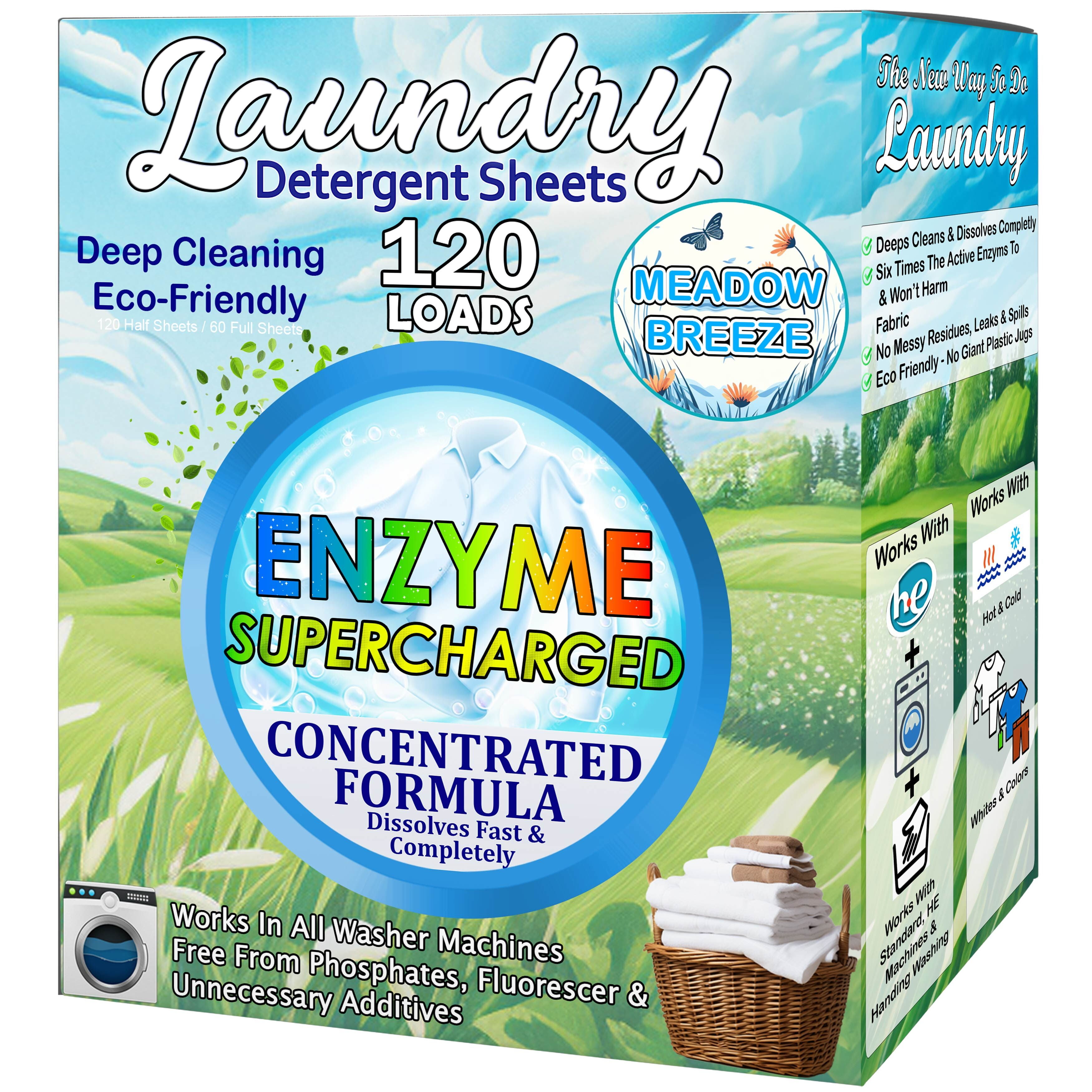 Laundry Detergent Sheets XL Size (120 Loads) EcoFriendly