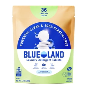 Laundry Detergent Tablets, 60 Count, Plastic-Free Eco-Friendly Pods, Sheets, Liquid Alternative - Fragrance Free and Clear, Natural, Gentle