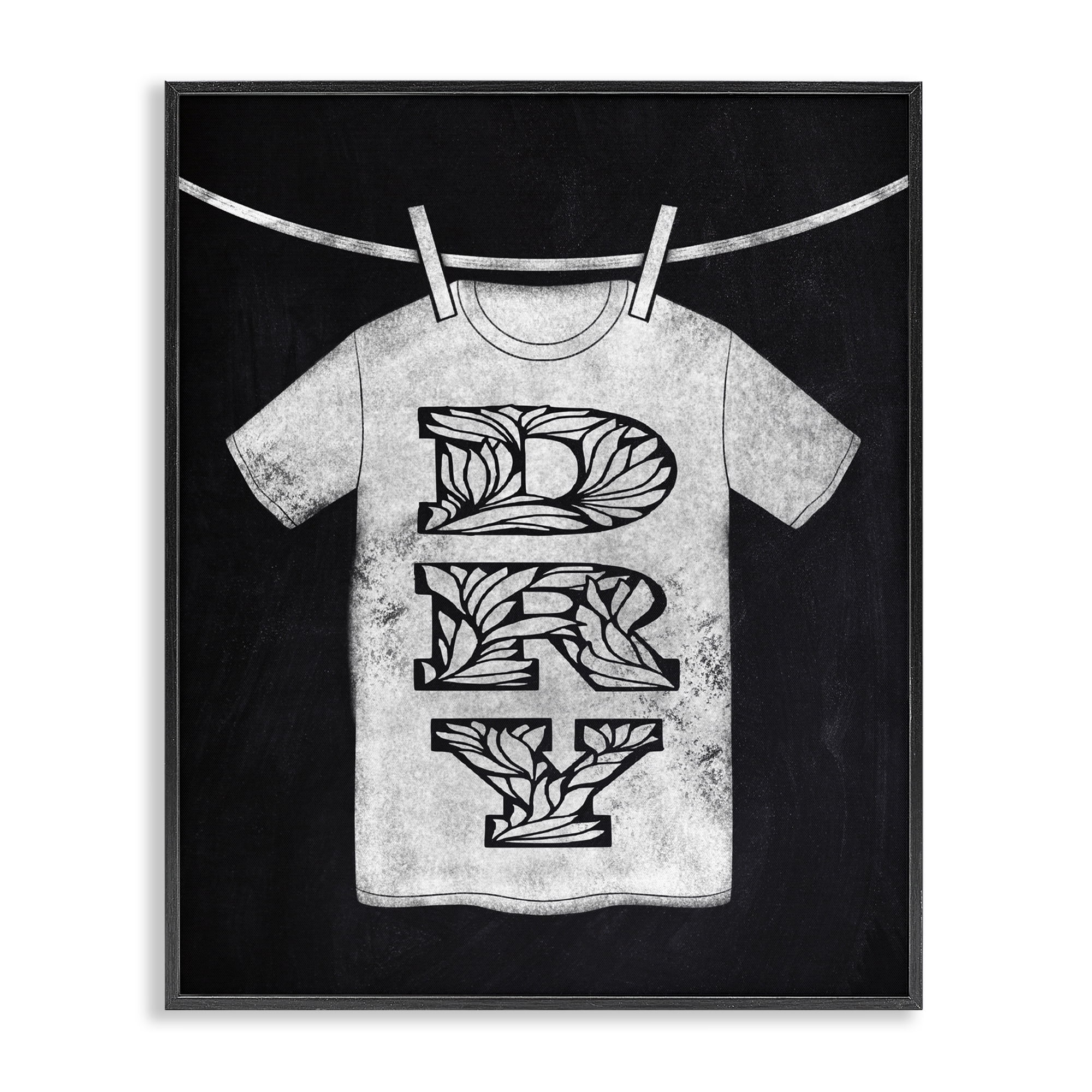 Laundry Dry Ornate Letters Black Framed Giclee Art, design by Marcus Prime