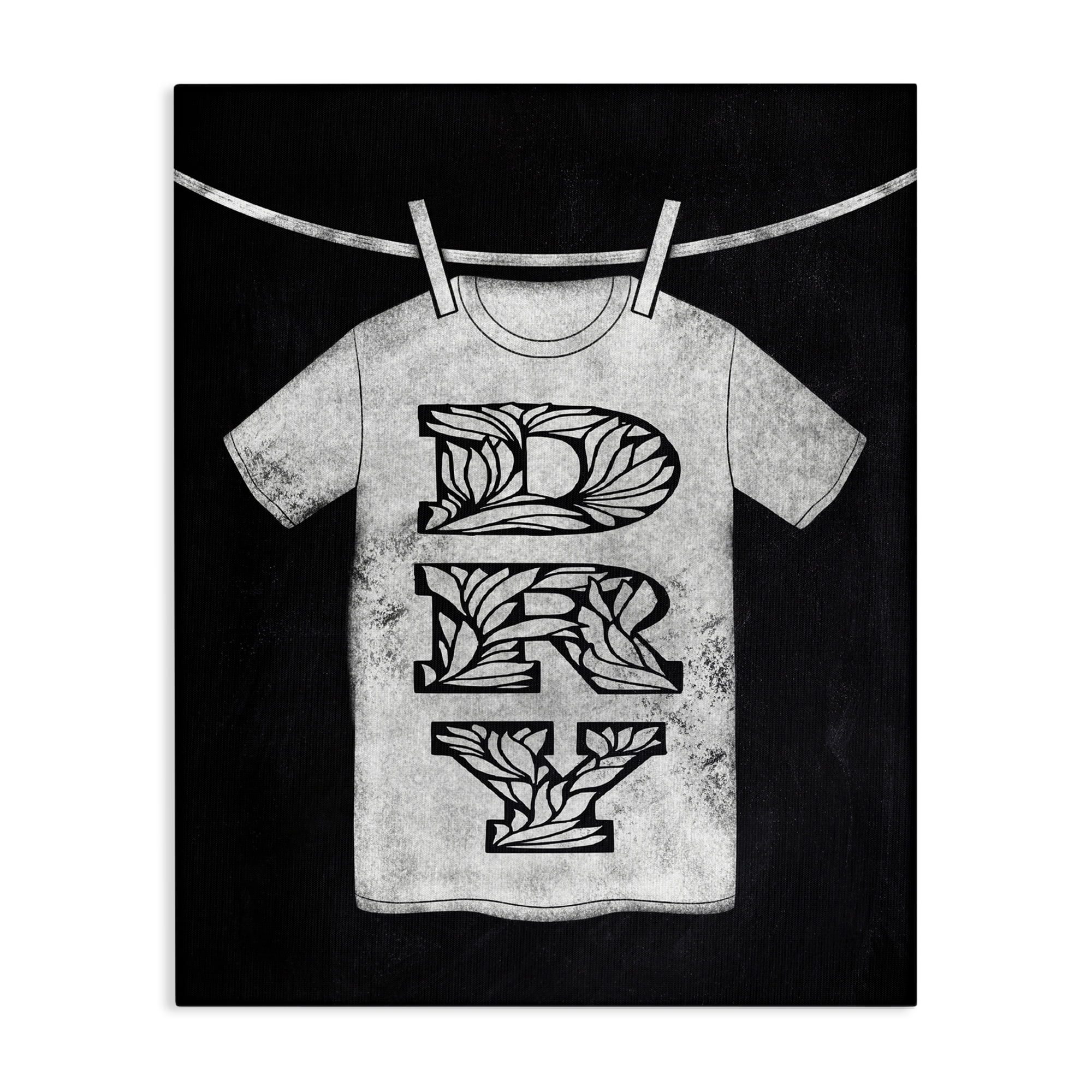 Laundry Dry Ornate Letters Canvas Wall Art, design by Marcus Prime