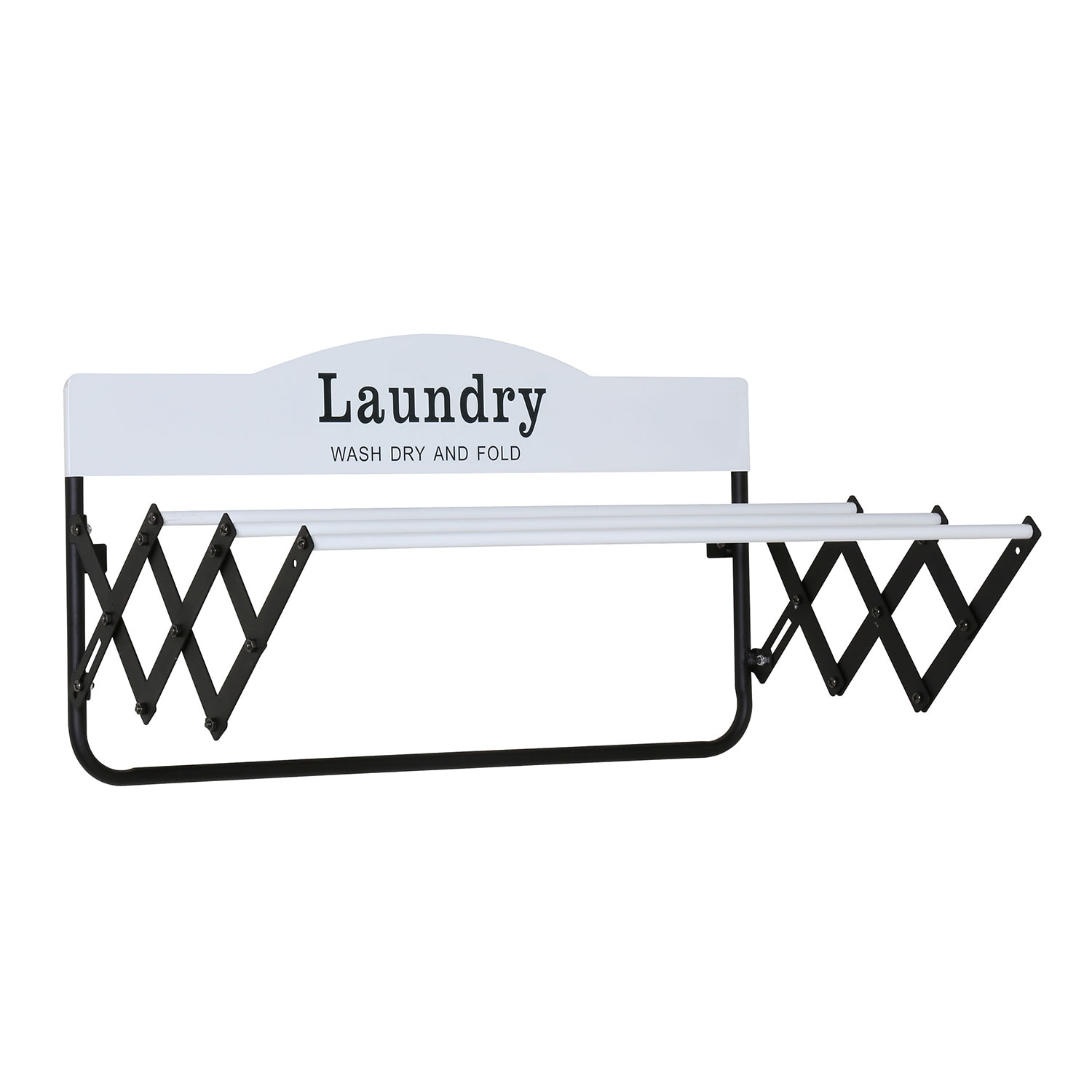 Laundry Drying Rack Wall Mounted Clothes Rack, Accordion Wall Hanger