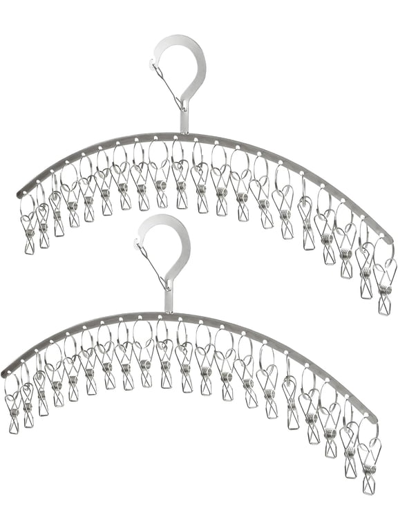 Laundry Drying Rack Windproof Clothes Hangers with Clips for Drying Socks,Towels,BrasUnderwear,Scarfs,Hats,Gloves