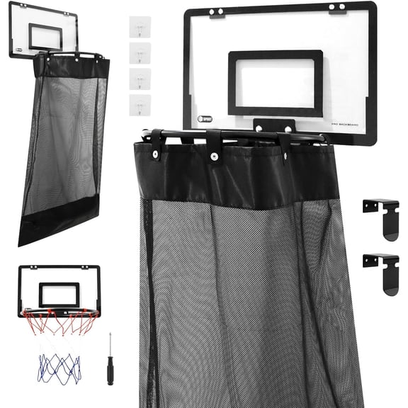 Laundry Dunk Basket, Over the Door Laundry Dunk Basket, Space Saving Hanging Dirty Clothes Organizer for Dorm & Room Decor, Aluminum Alloy Frame