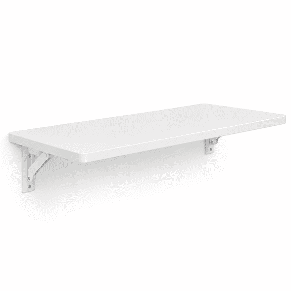 Laundry Folding Table 40'' X 20'' Wooden Wall Mount Desk For Clothes White Length