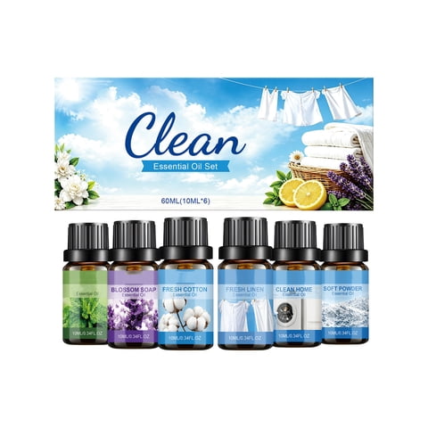 Laundry Fragrance Oil Set Aroma Drops Washer Diffuser Long Lasting Fresh Scent Essential Oil Blend Six Scents for Home Laundry 2 fl oz