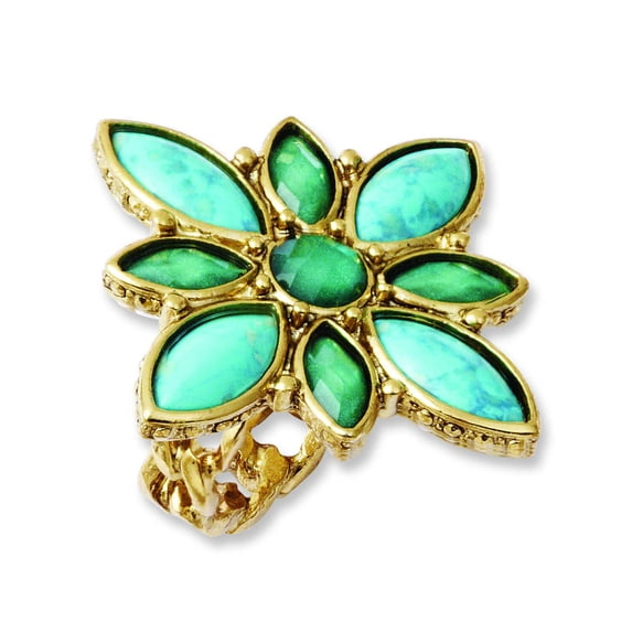 Laundry Gold tone Resin and Simulated Composite Stones Size 8 Ring 43.5mm Wide - Ring for Women