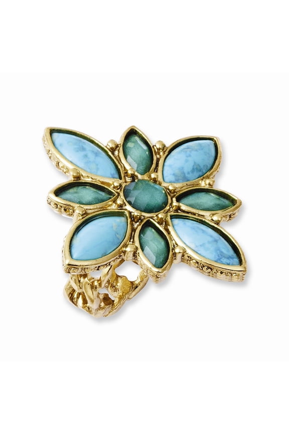 Laundry Gold-tone Resin and Simulated Composite Stones Size 7 Ring - Measures 42.75mm Wide