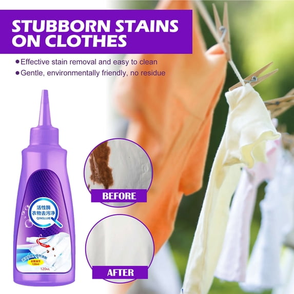Laundry Grease Remover, Active Enzyme Laundry Stain Remover, Active Enzyme Laundry Cleaner, Active Enzyme Laundry Stain Remover, Stubborn Stain Cleaner (1PCS)