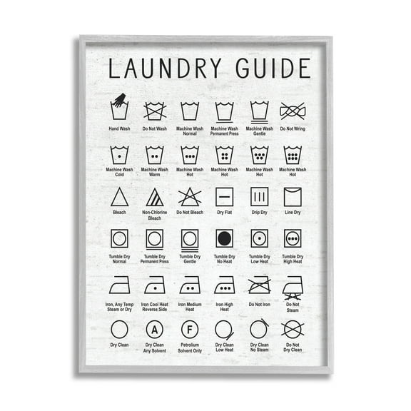 Stupell Industries Laundry Guide Simple Shapes Diagram Distressed Pattern,11 x 14,Designed by Lettered and Lined