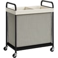 thumbnail image 1 of Laundry Hamper 2 Section, 100L Rolling Laundry Sorter with Removable Liner Bag, Laundry Basket with Wheels, Steel Frame with Metal Handle, Clothes Hamper Cart for Laundry Room & Bedroom, 1 of 9