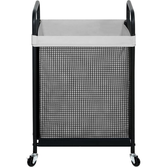 Laundry Hamper, 90L Rolling Laundry Sorter Cart with Removable and Washable Liner Bag, Rolling Clothes Hamper with Metal Handle for Laundry Room and Bedroom, Gray