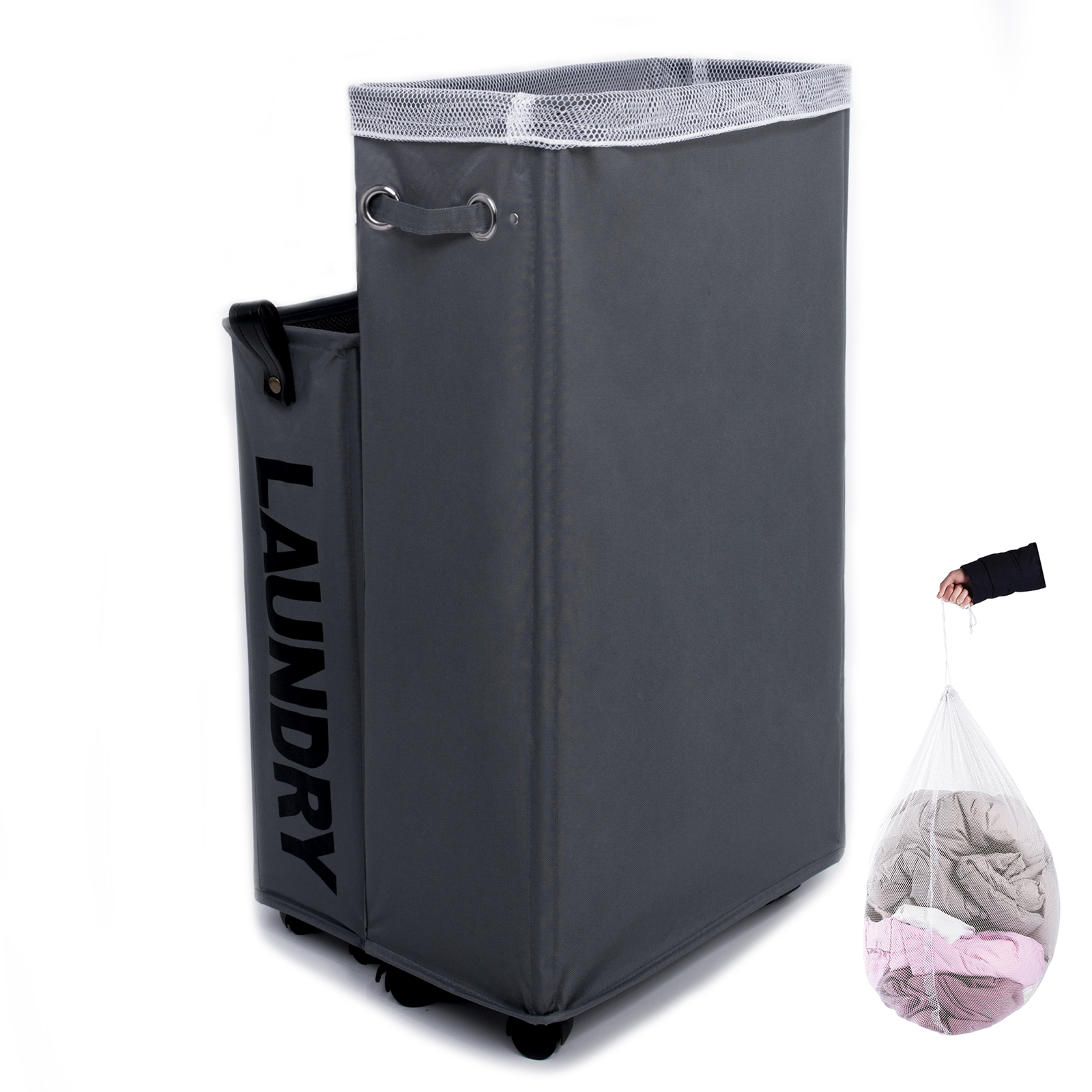 Rolling laundry caroeas laundry hamper waterproof laundry basket collapsible best sale