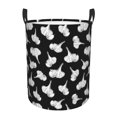 Laundry Hamper Circular Laundry Basket, garlic cloves white black
