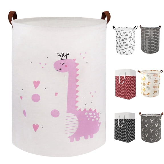 Laundry Hamper, Collapsible Laundry Basket Dorm, Baby Laundry Basket, Large Laundry Hamper Waterproof with Leather Handle for Dirty Clothes, Kids Toys, Bedroom, Bathroom