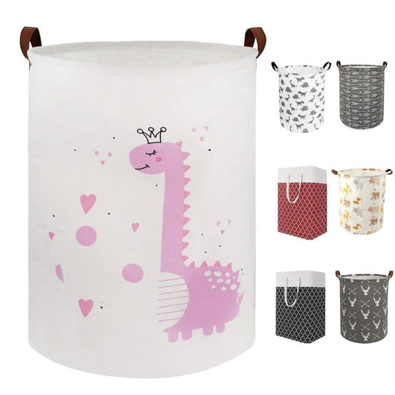 Laundry Hamper, Collapsible Laundry Basket Dorm, Baby Laundry Basket, Large Laundry Hamper Waterproof with Leather Handle for Dirty Clothes, Kids Toys, Bedroom, Bathroom